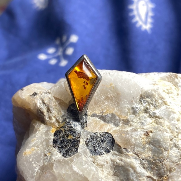 Sterling Silver Amber Earring Individual - Picture 4 of 8